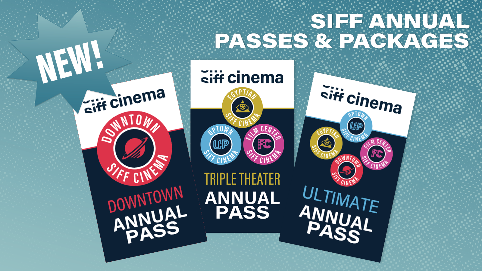 SIFF Cinema annual passes and packages. Downtown Annual Pass, Triple Theater Annual Pass, Ultimate Annual Pass