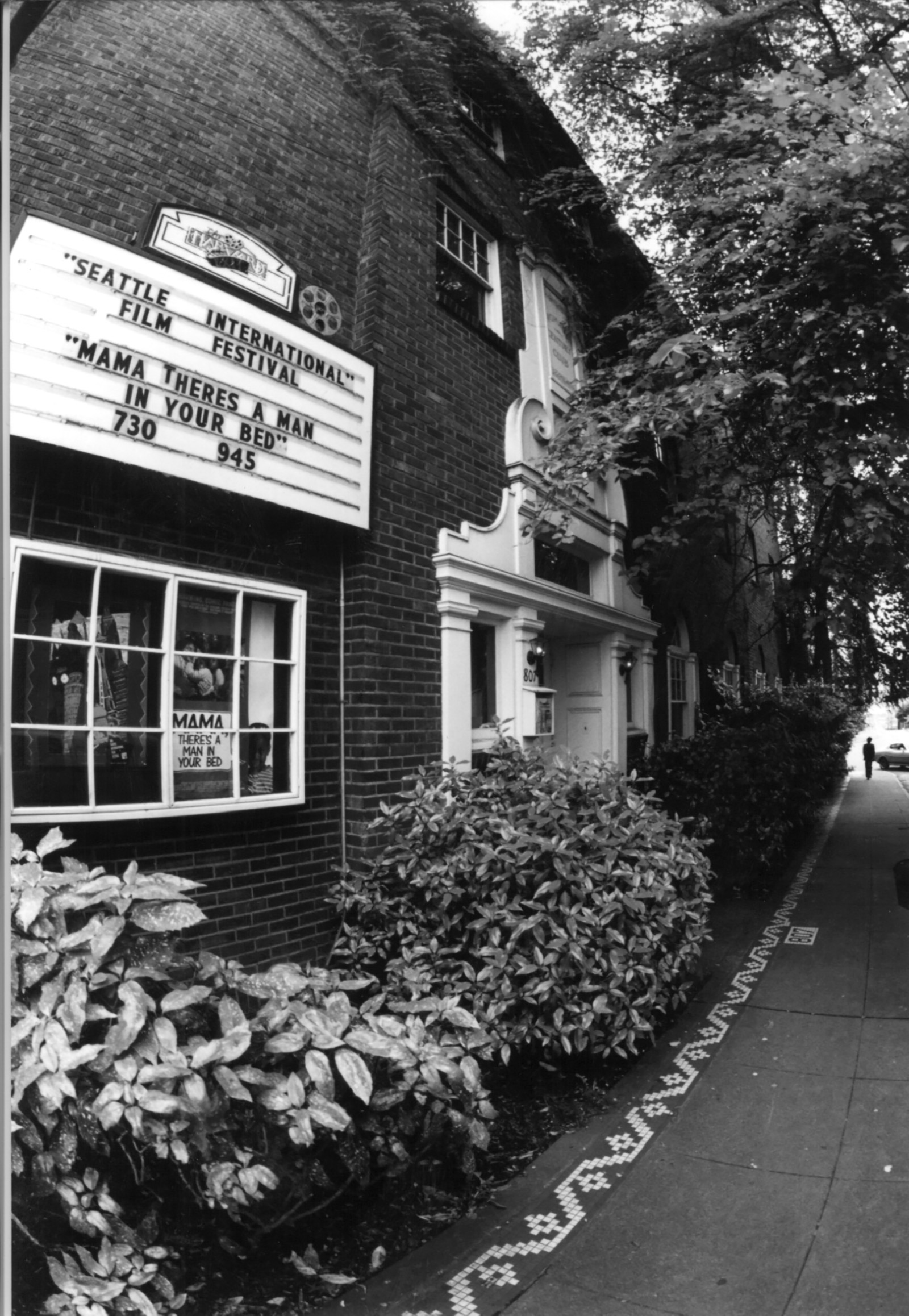 Harvard Exit Theatre, a SIFF venue starting in 1989, announcing the upcoming 16th Seattle International Film Festival 
