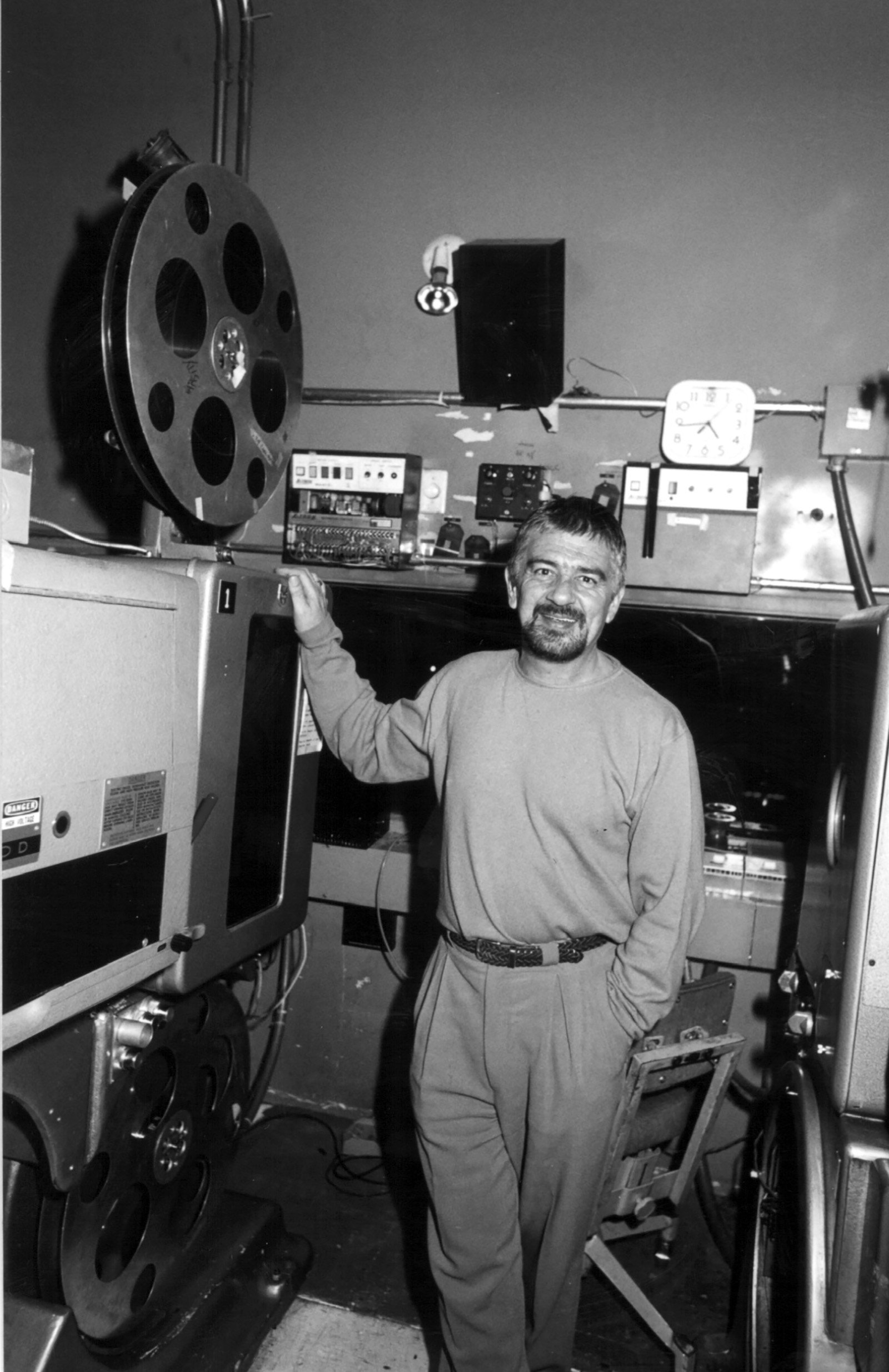 Festival founder, Darryl Macdonald, poses in the theatre projection booth