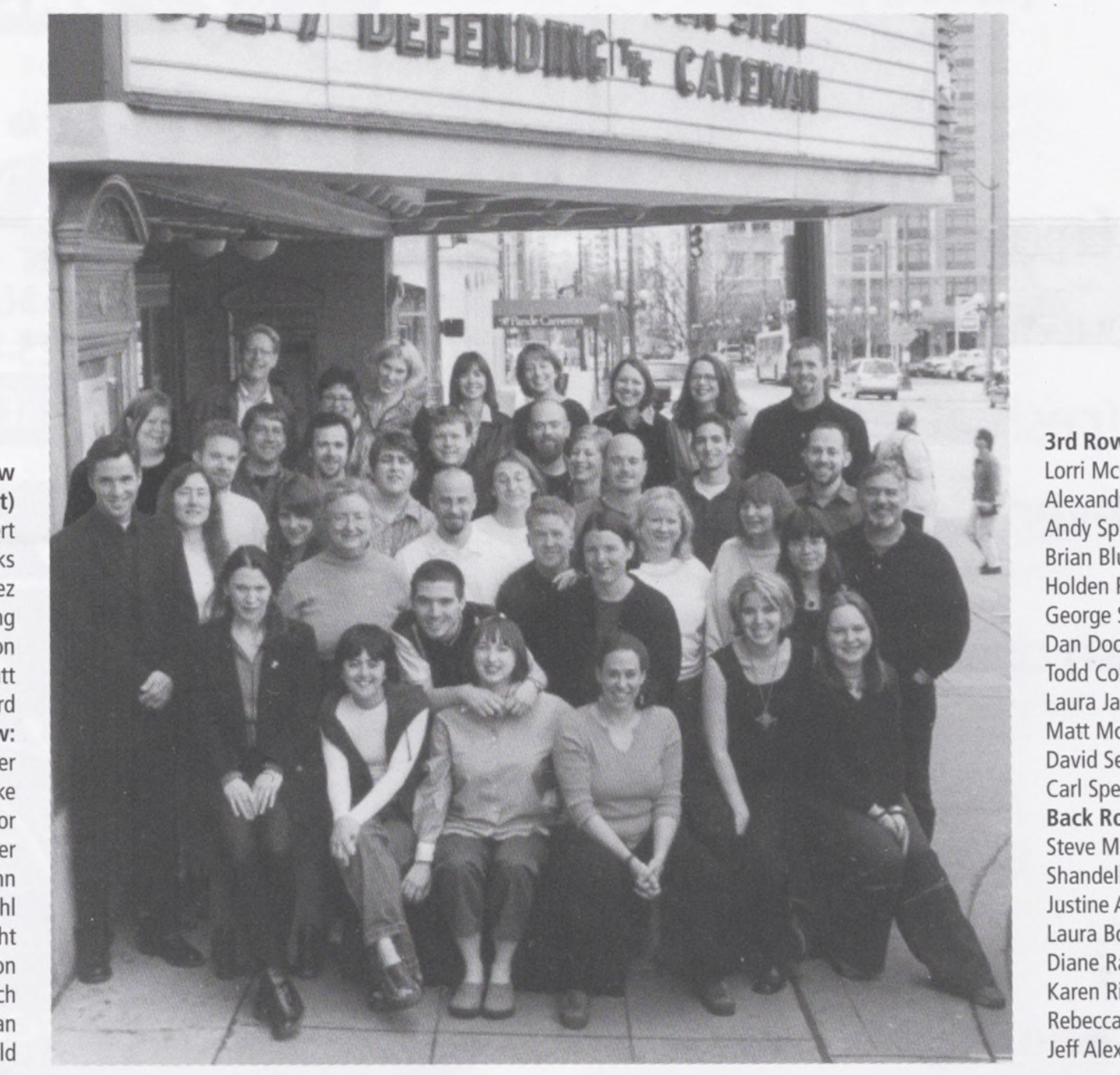 SIFF staff, including Maryna Albert/Ajaja (front row, far left), a member of the programming staff through 2022, and festival founder, Darryl Macdonald (far right)