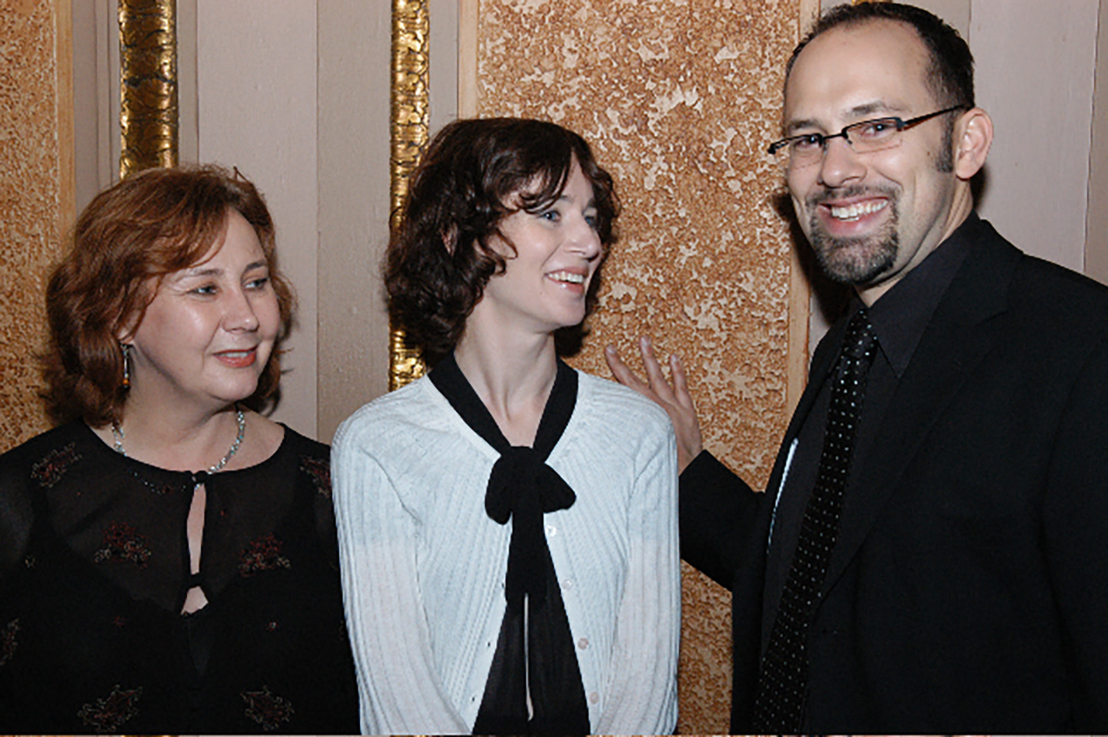 Festival Director, Helen Loveridge and Director of Programming, Carl Spence, pose with director, Miranda July, for the program, How I Learned to Draw: A Conversation with Miranda July