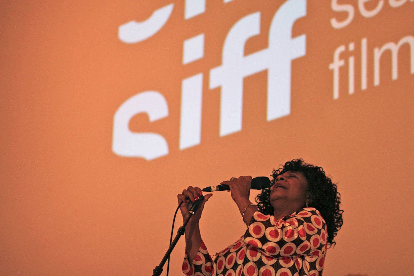 Gospel singer, Merry Clayton, graces the stage of the Egyptian at the Centerpiece Film and Gala before a screening of her film, Twenty Feet from Stardom