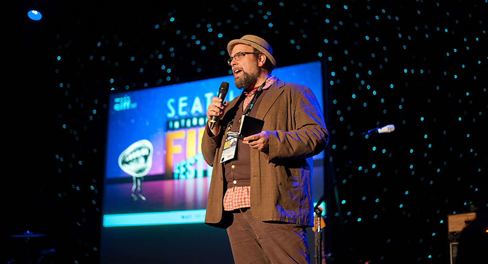 SIFF programmer, Clinton McClung, intoducing a film during the 44th Seattle International Film Festival